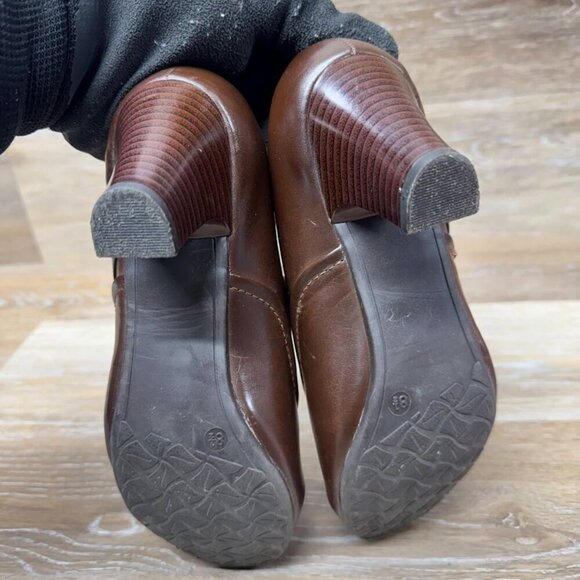 Pierre Dumas Brown Leather Buckle Accent Bootie Women's Size 8.5 - Picture 4 of 6